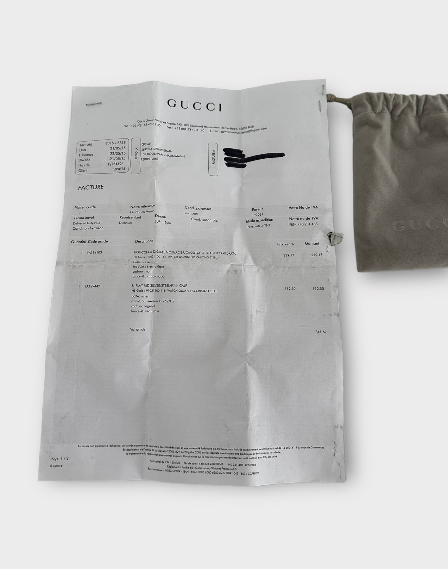 Montre Gucci monogramme rose