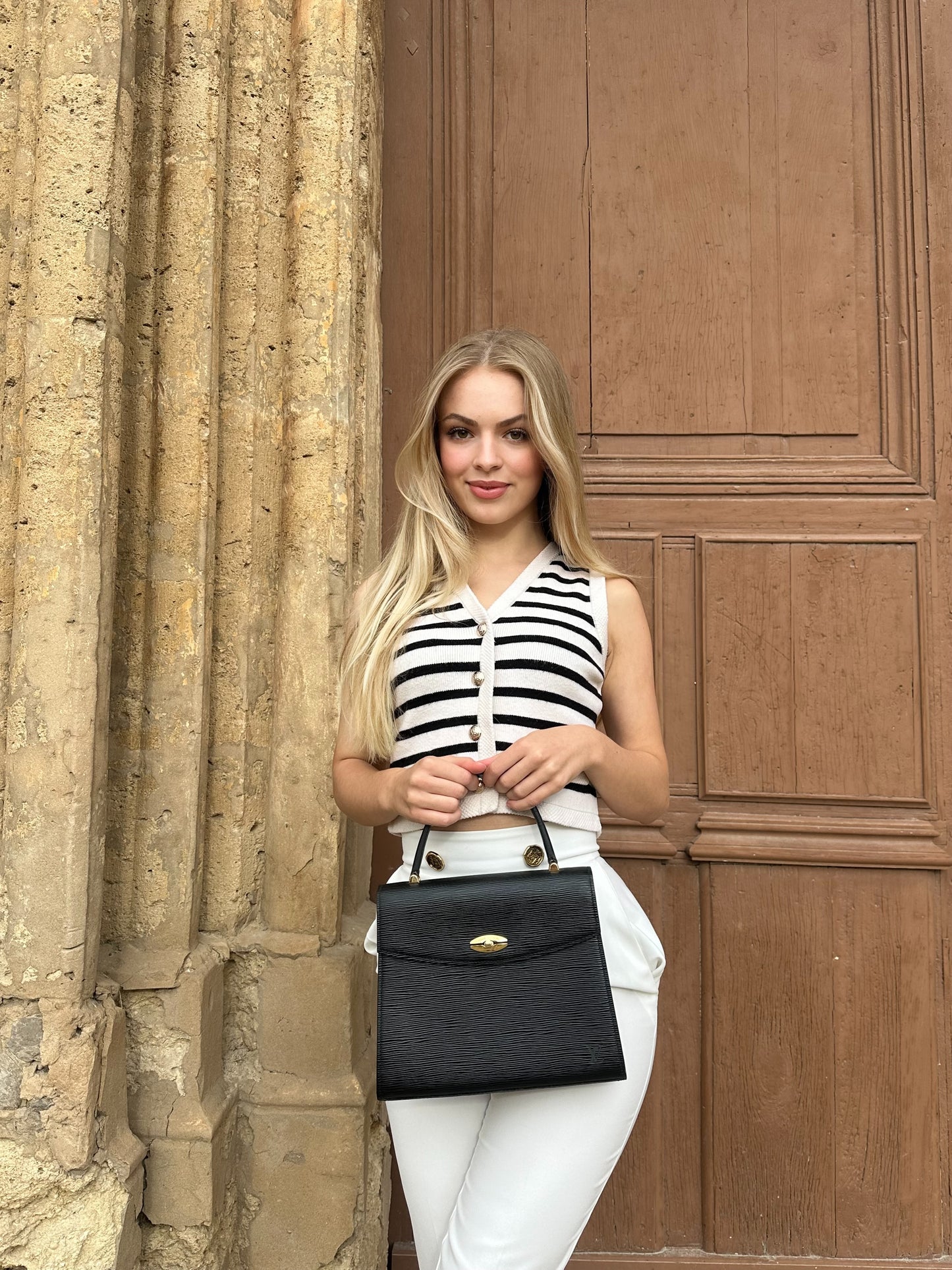 Louis Vuitton Maleserbes cuir épi noir