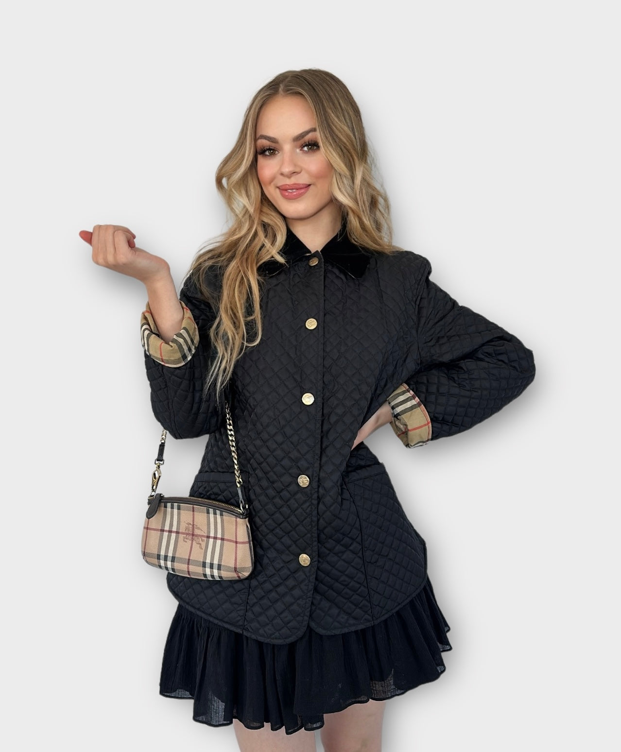 Veste matelassée noire Burberry/ T.M