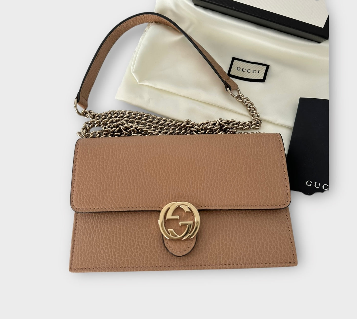 Sac Gucci interlocking marron camel