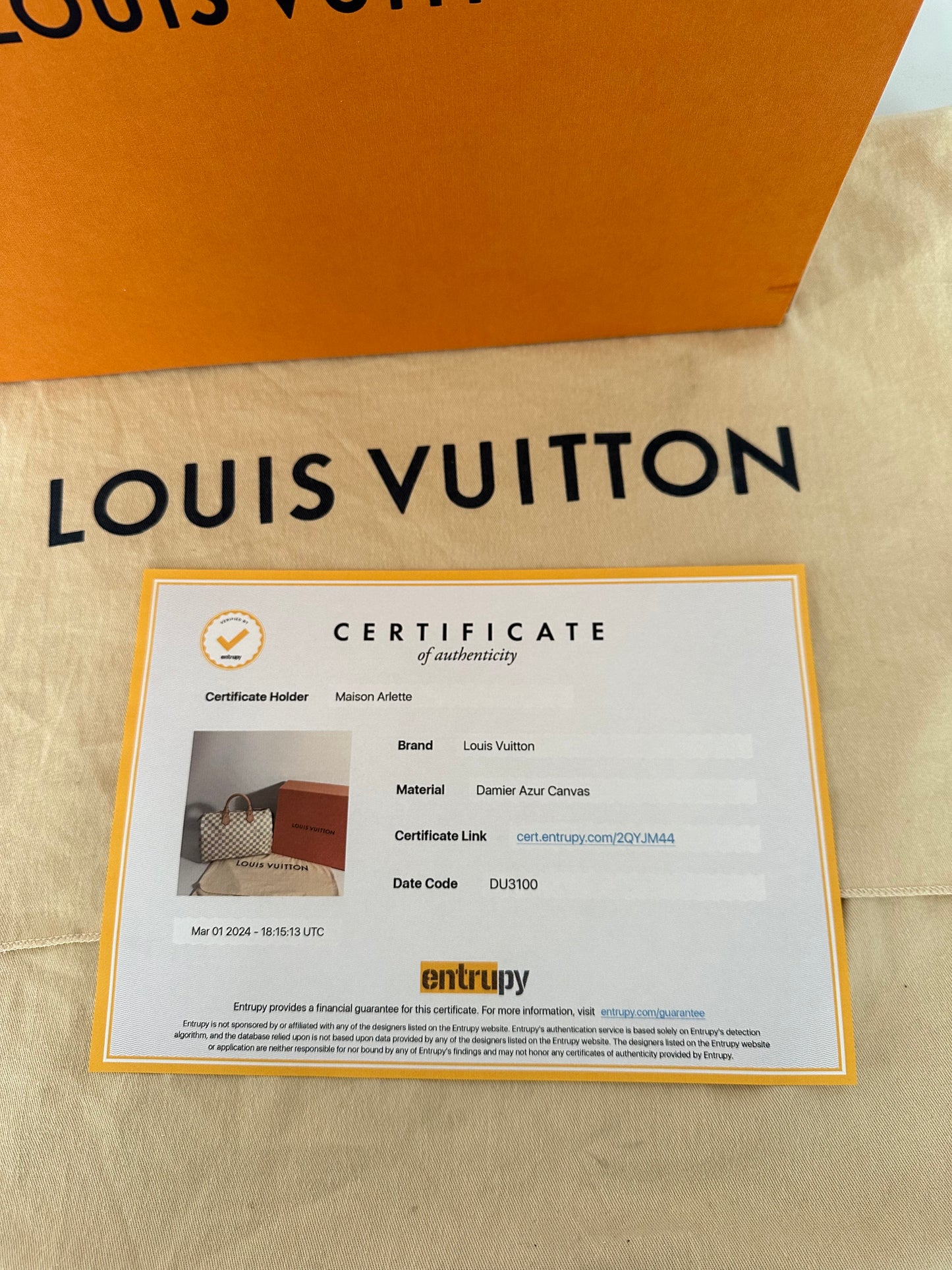 Sac Speedy 35 Damier Azur Louis Vuitton