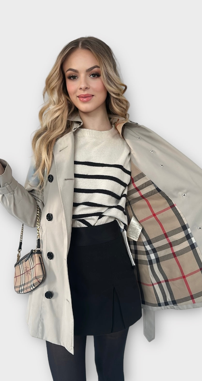 Trench-coat Burberry « the Chelsea » heritage stone/ T.XS