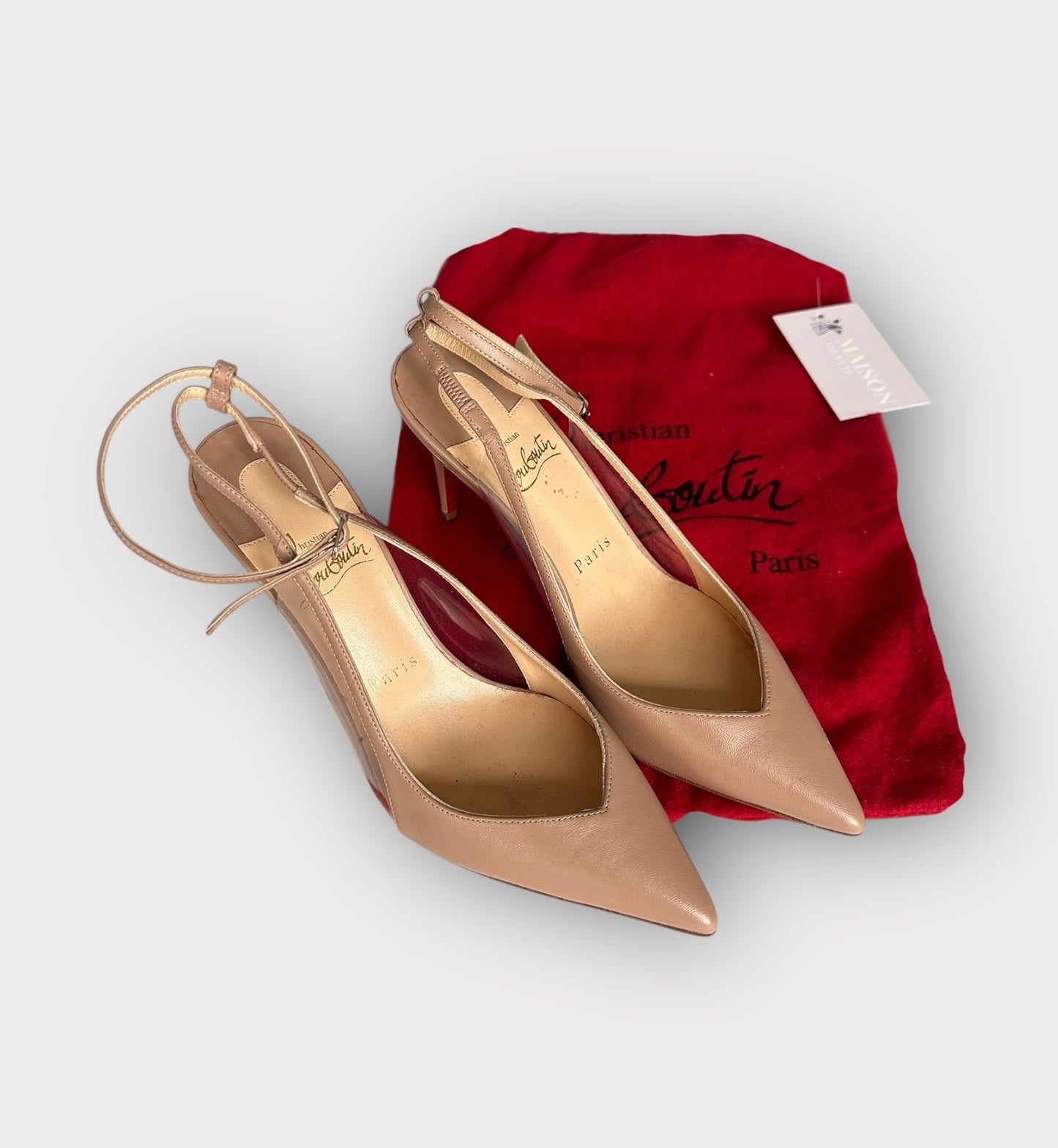 Christian Louboutin - escarpins « Condora » en cuir beige | T.36