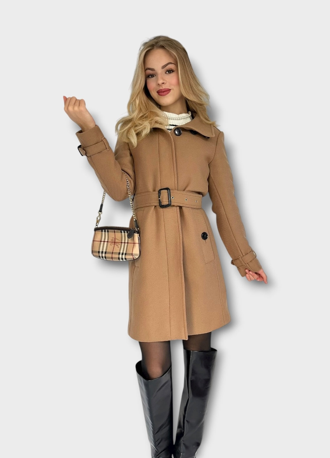 Burberry – Manteau ceinturé en laine Camel | T.M