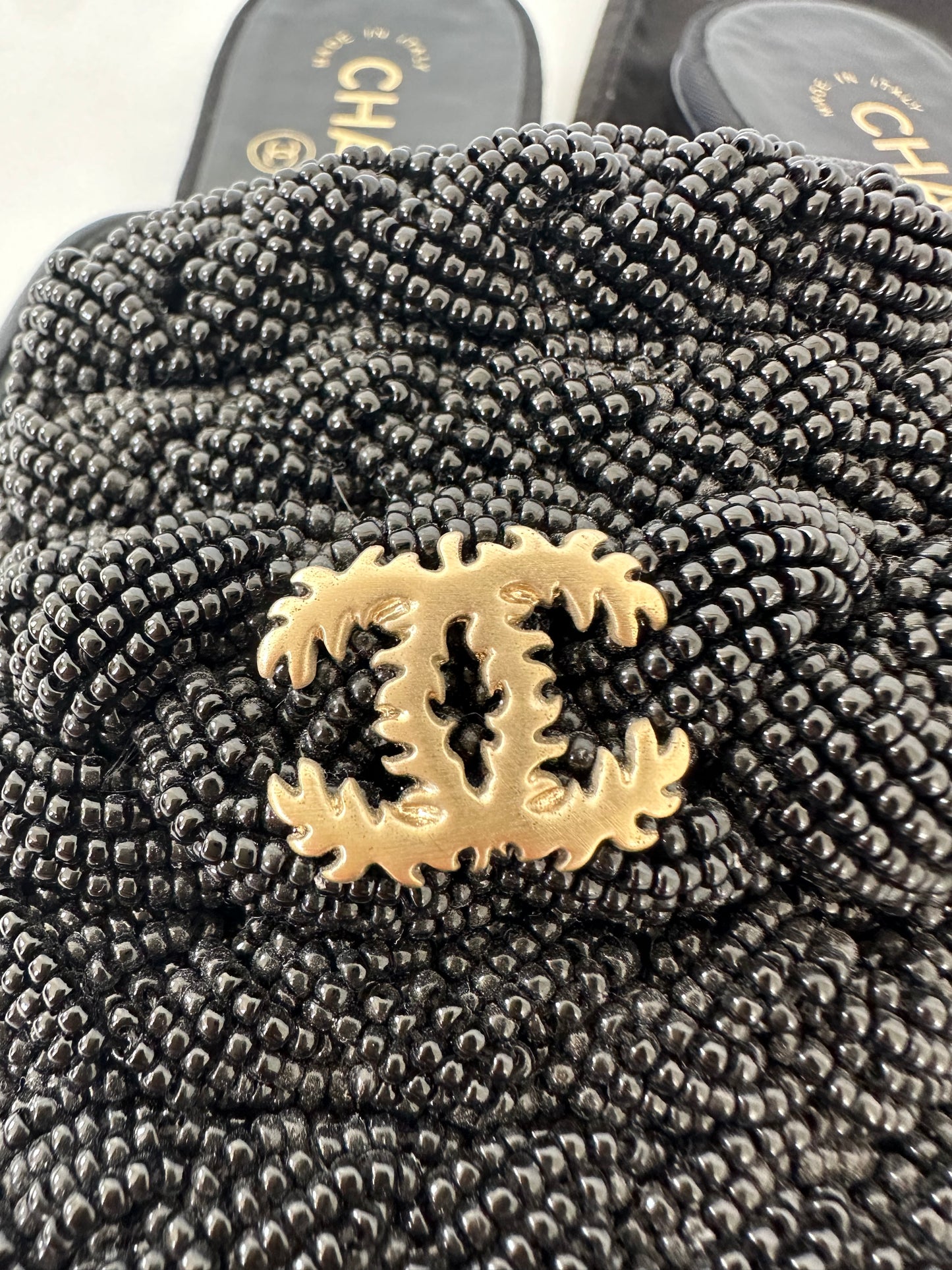 Chanel Mules perles tissées/ T.38