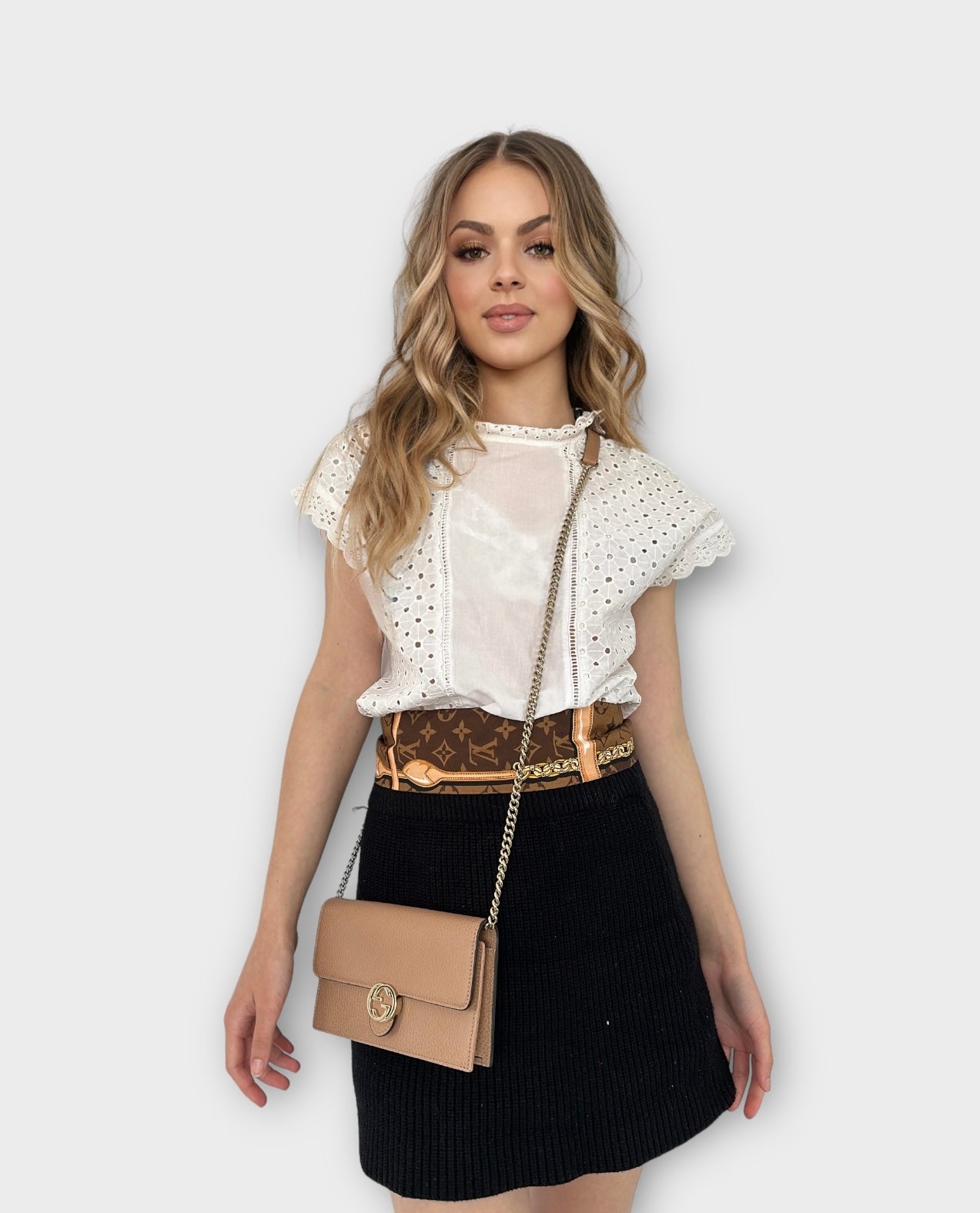 Sac Gucci interlocking marron camel