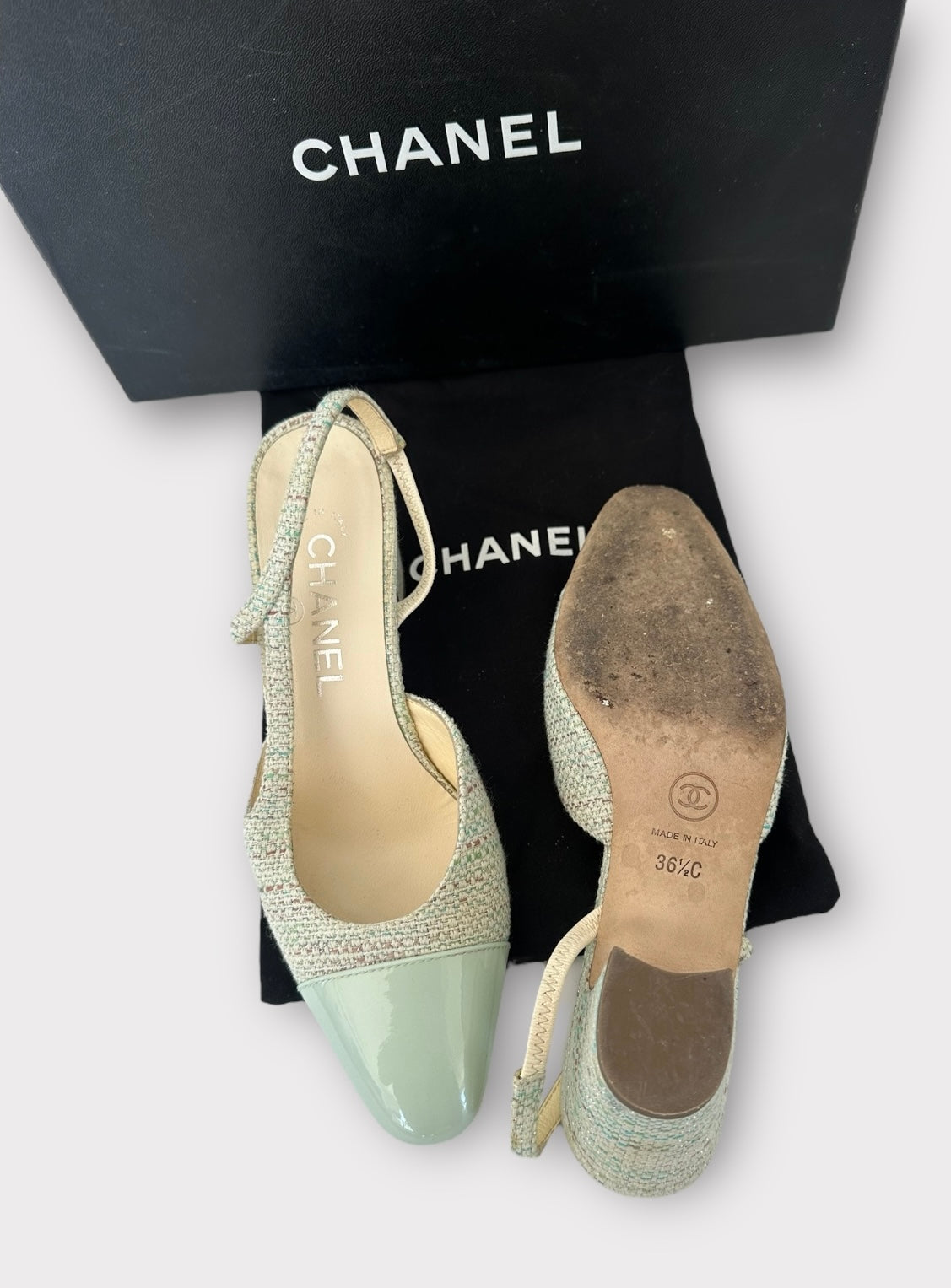 Slingback ( Escarpins ) en tweed Chanel | T.36,5