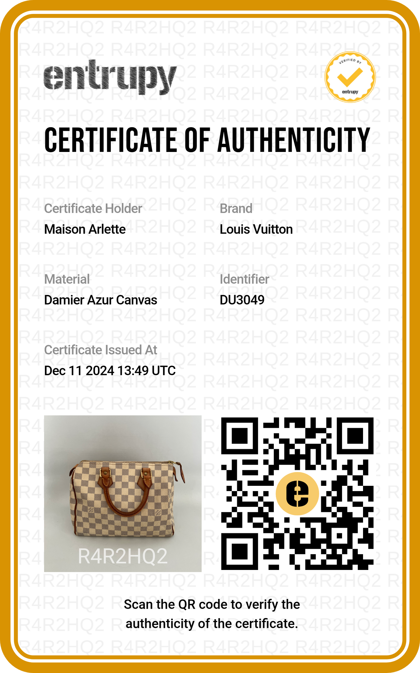 Louis Vuitton – Speedy 25 Damier Azur