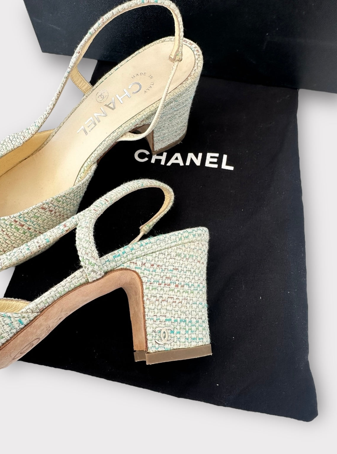Slingback ( Escarpins ) en tweed Chanel | T.36,5