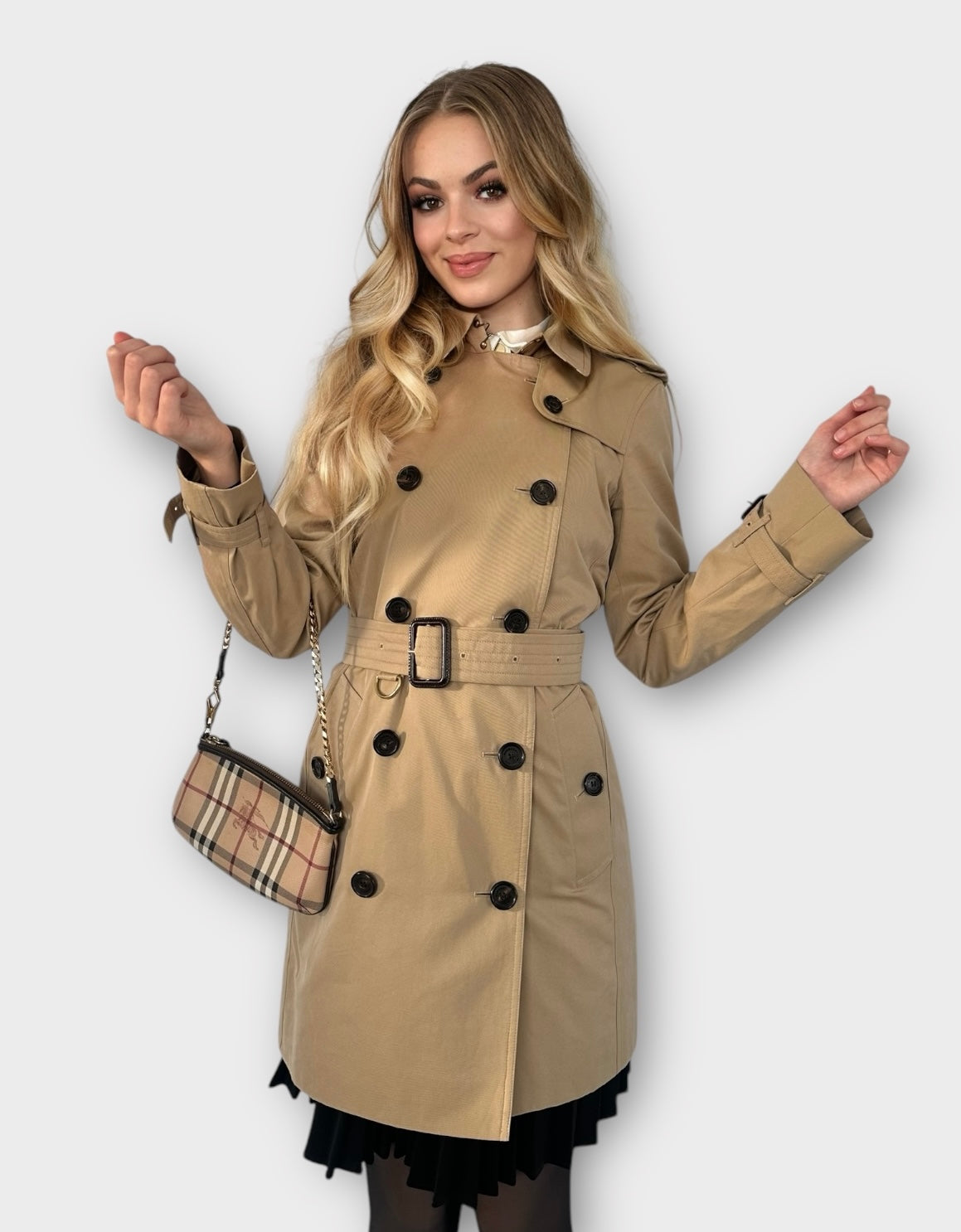 Burberry Trench-coat modèle “the Kensington ” Honey | T.XS