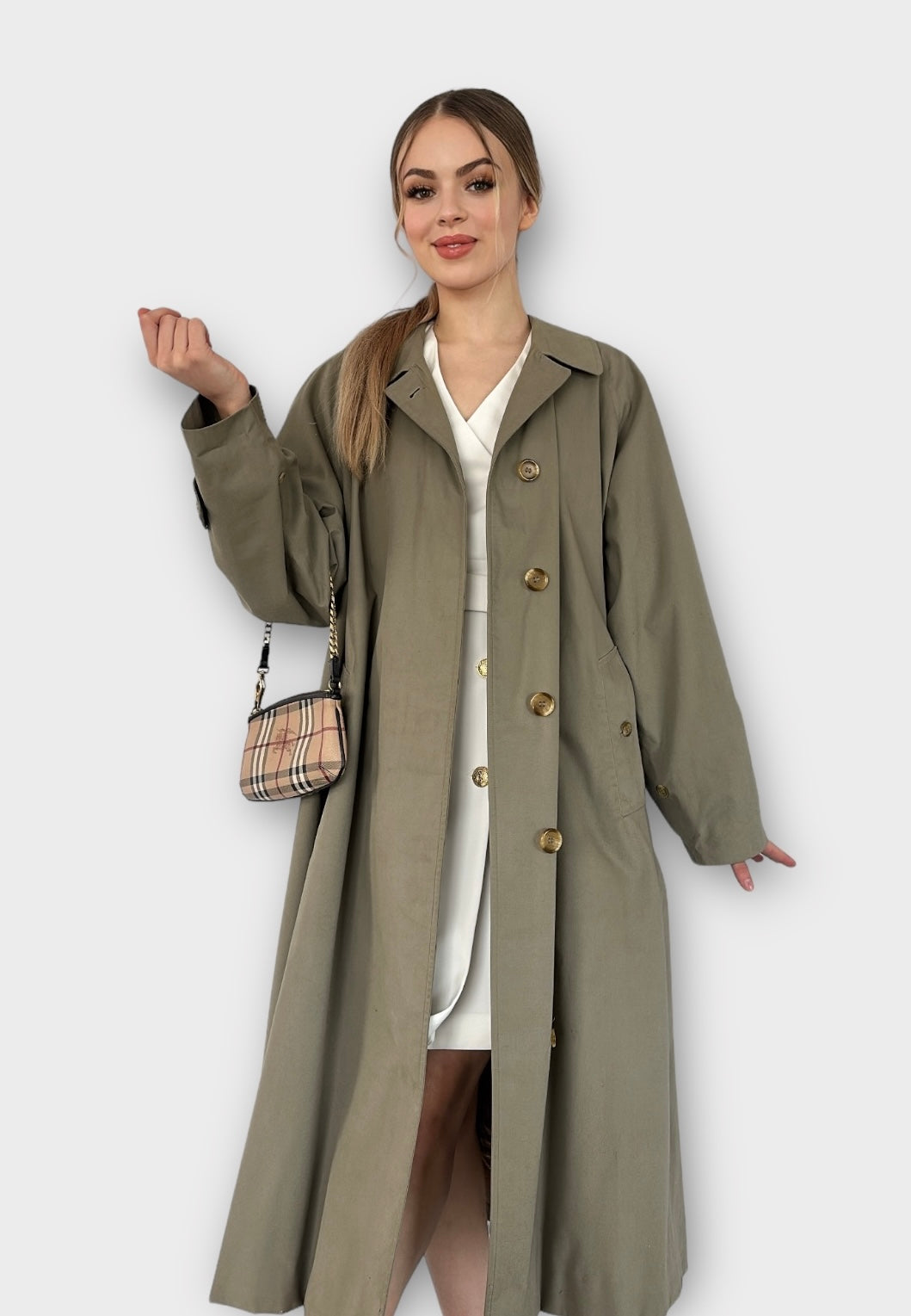 Trench-coat Burberry modèle « Camden » Kaki vintage/ T.M