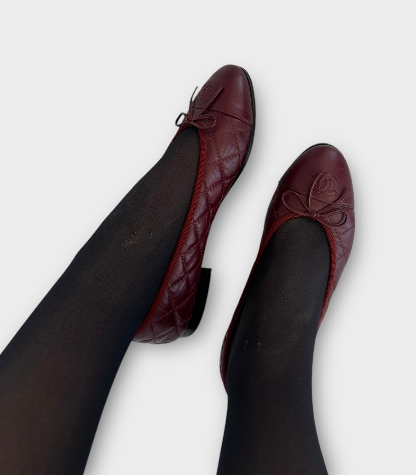 Chanel Ballerines matelassés bordeaux | T.38