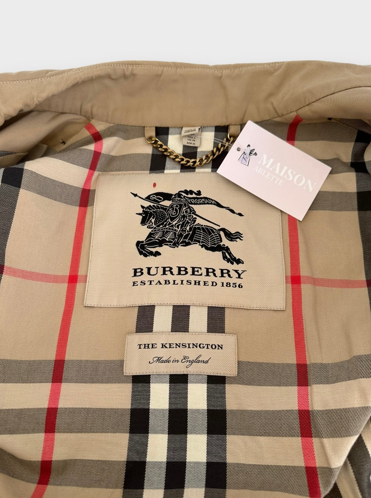 Burberry Trench-coat modèle “the Kensington ” Honey | T.XS