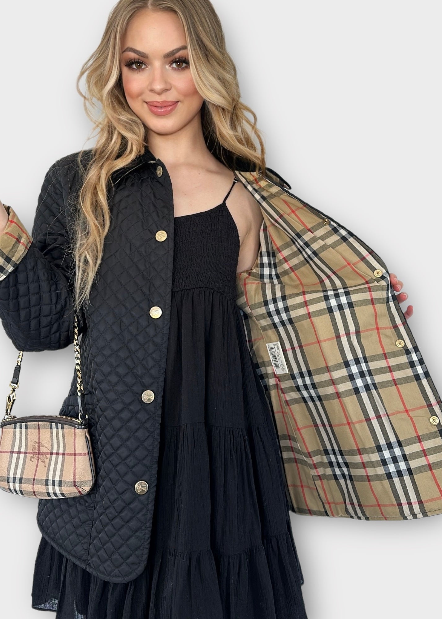 Veste matelassée noire Burberry/ T.M