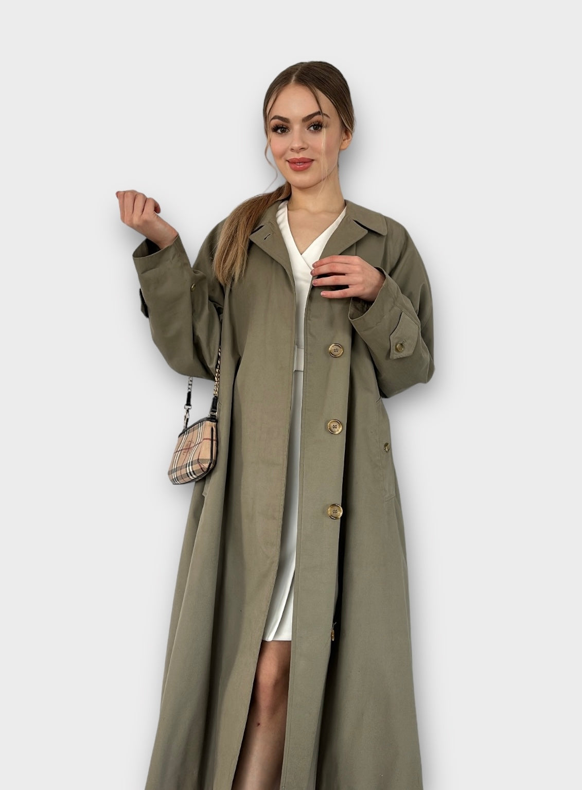 Trench-coat Burberry modèle « Camden » Kaki vintage/ T.M