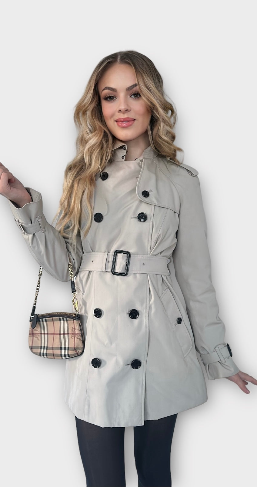Trench-coat Burberry « the Chelsea » heritage stone/ T.XS