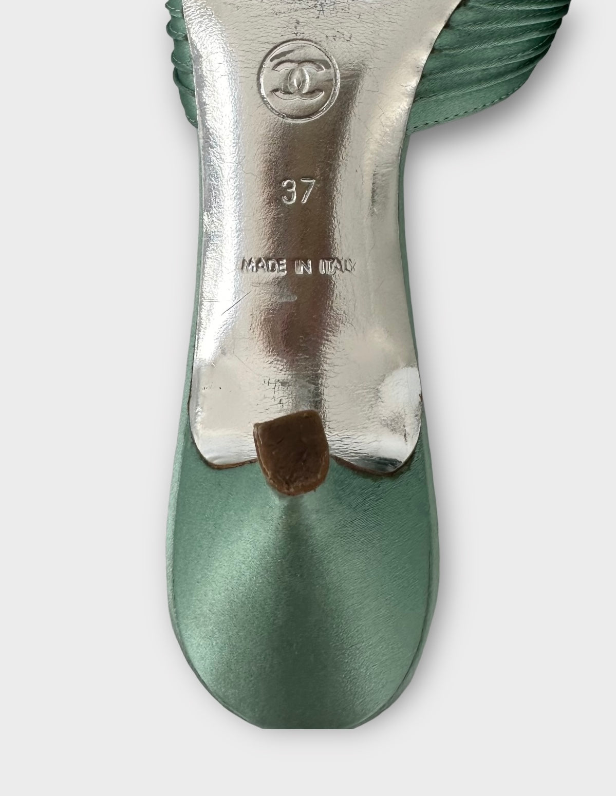 Mules /Escarpins Chanel turquoise/ vert clair/ T.37