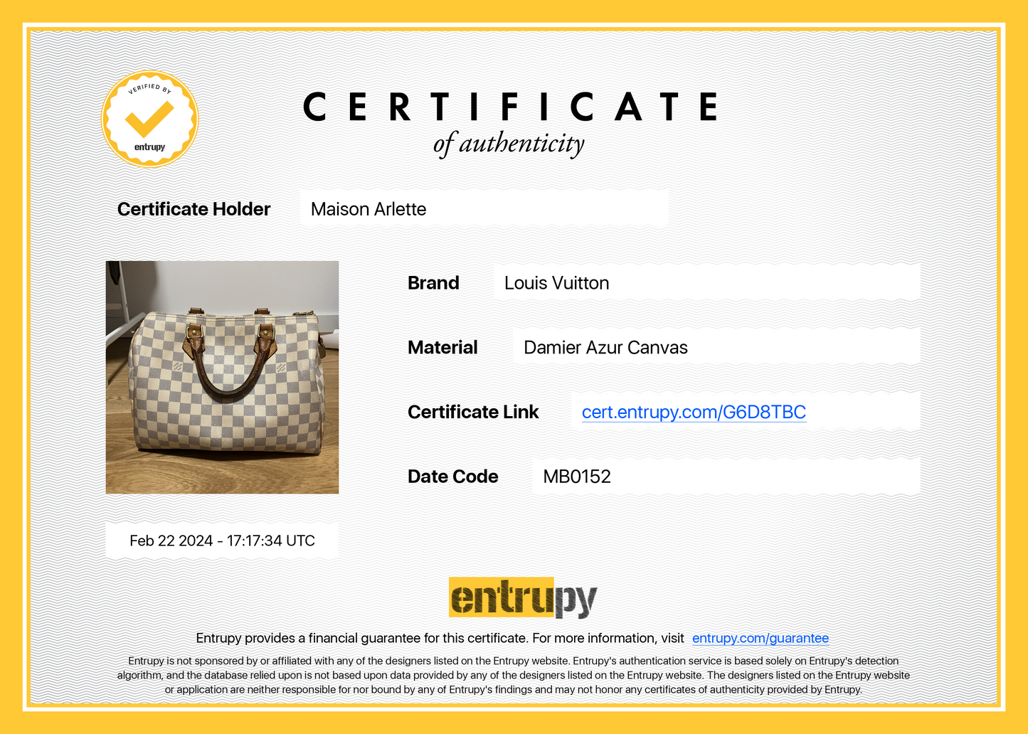 Sac Speedy 30 Damier Azur Louis Vuitton