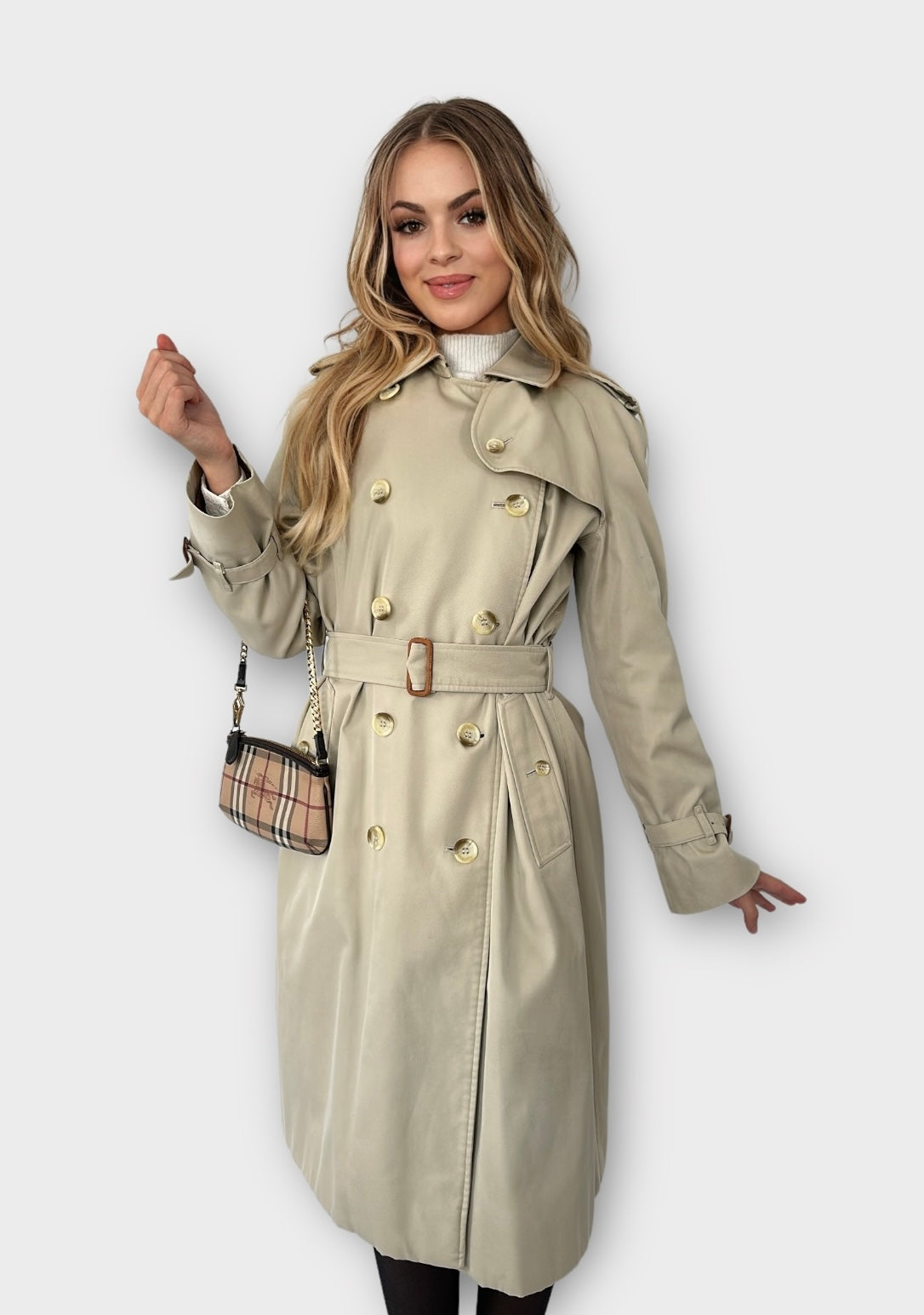 Trench-coat Burberry modèle “the Waterloo ” beige clair/ T.S