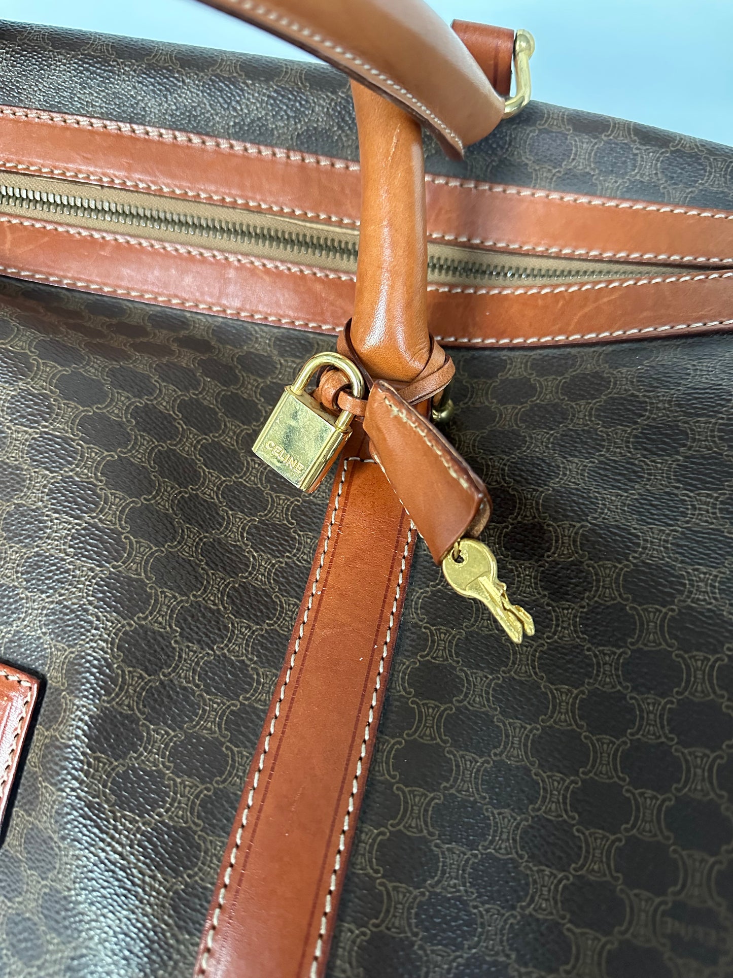 Céline - Sac de voyage 50 toile macadam vintage