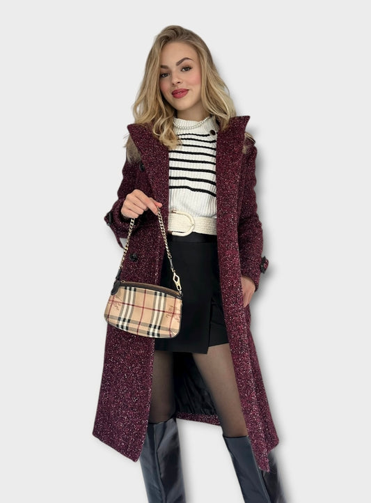 Burberry – Manteau en tweed Violet et Rose | T.M