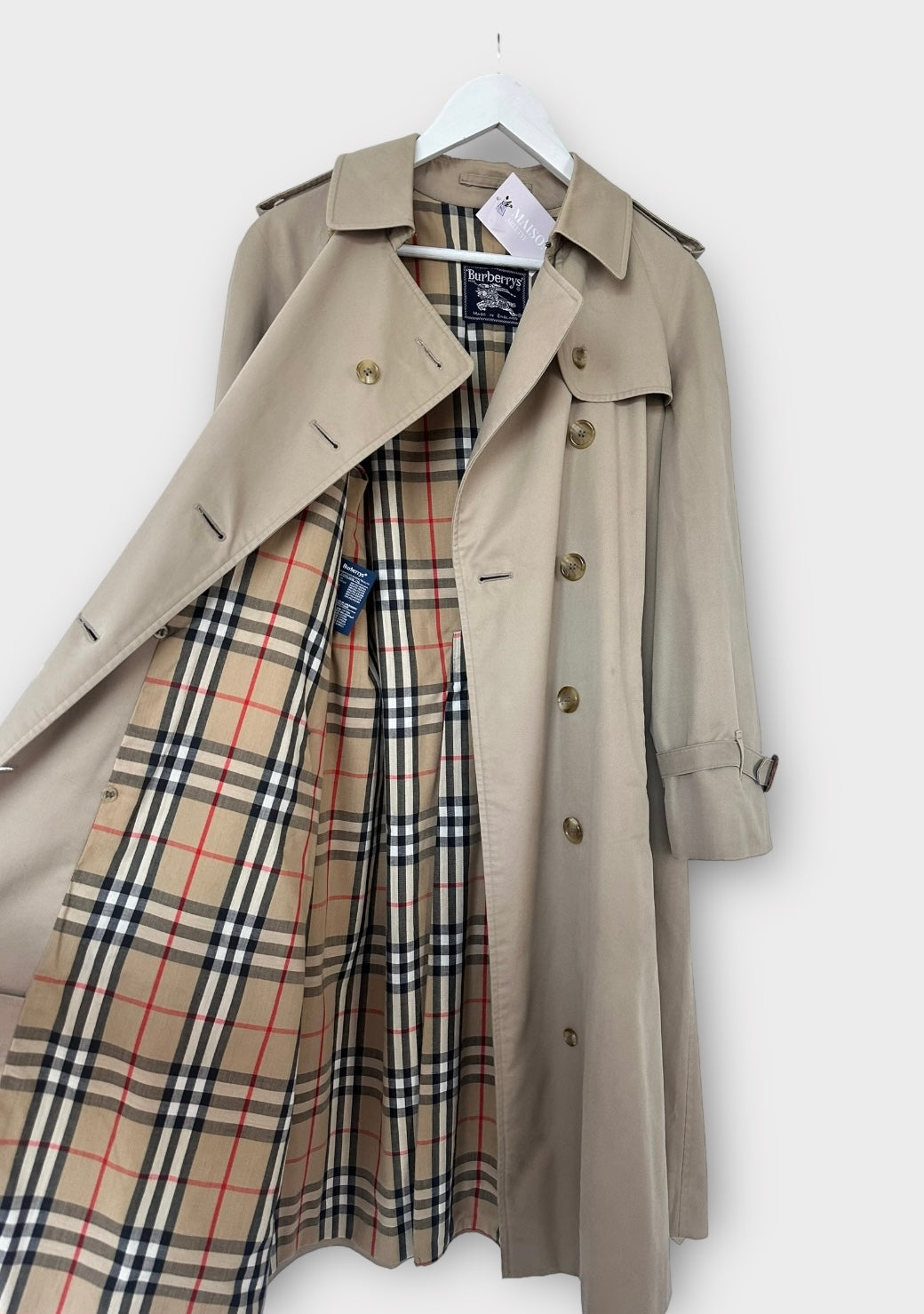 Trench-coat Burberry modèle “the Waterloo ” honey vintage/ T.S