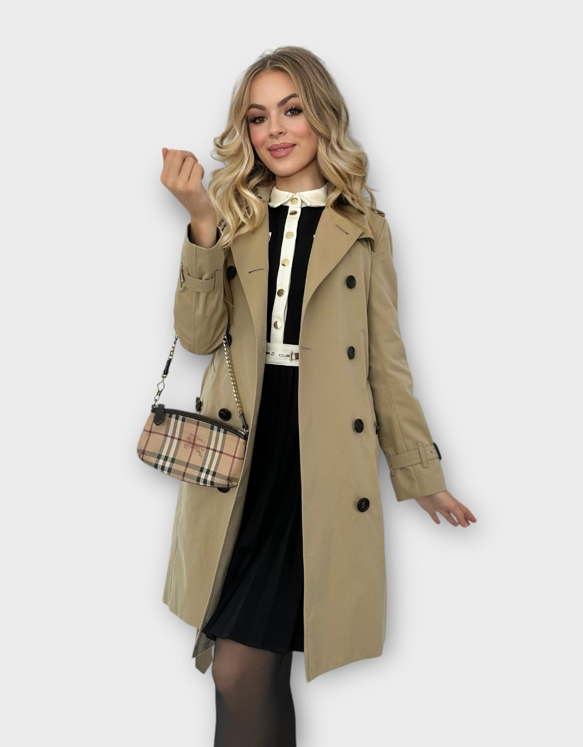 Burberry Trench-coat modèle “ the Kensington ” Honey | T.XS