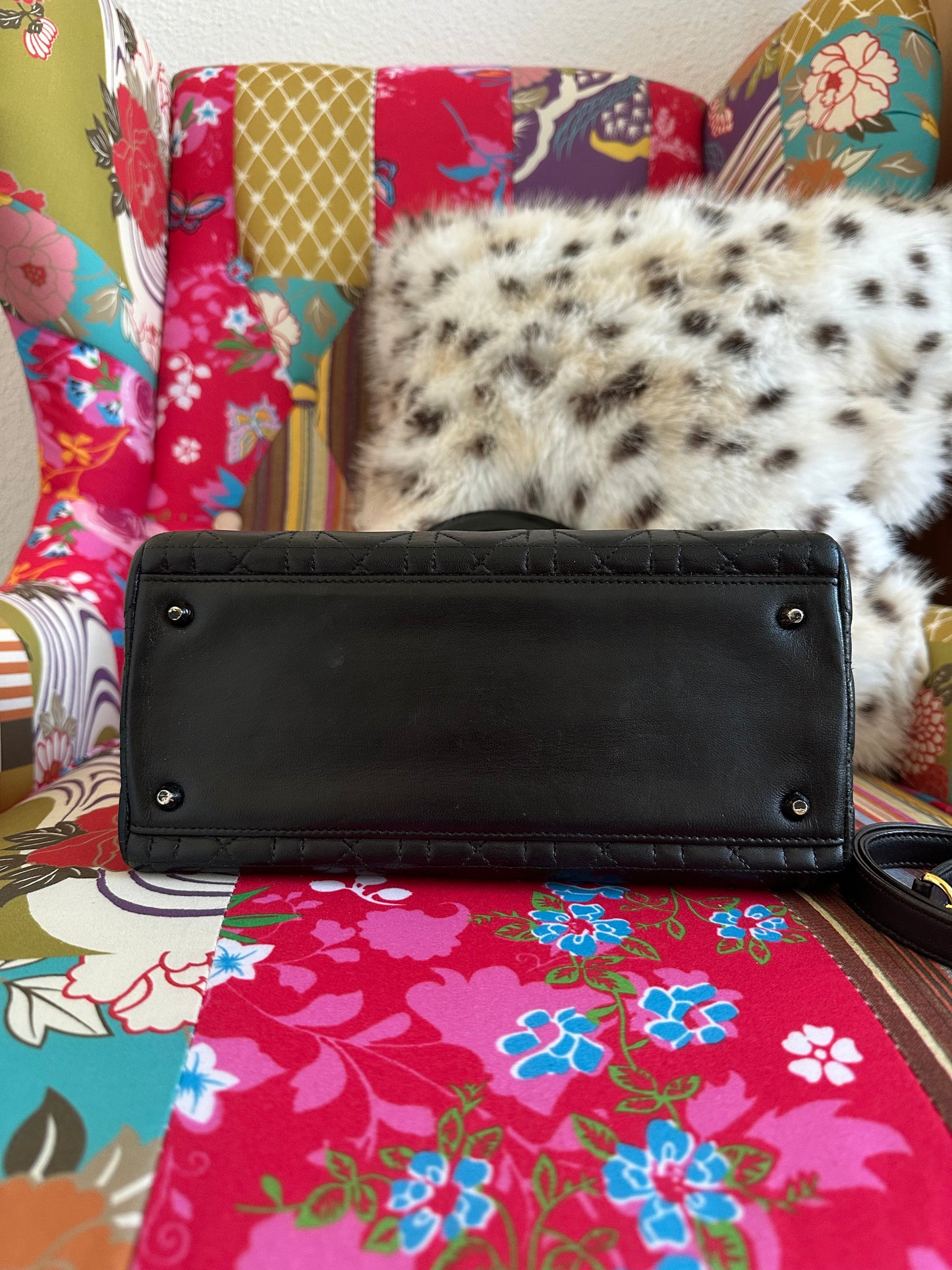 Dior - Lady Dior Medium vintage cuir noir