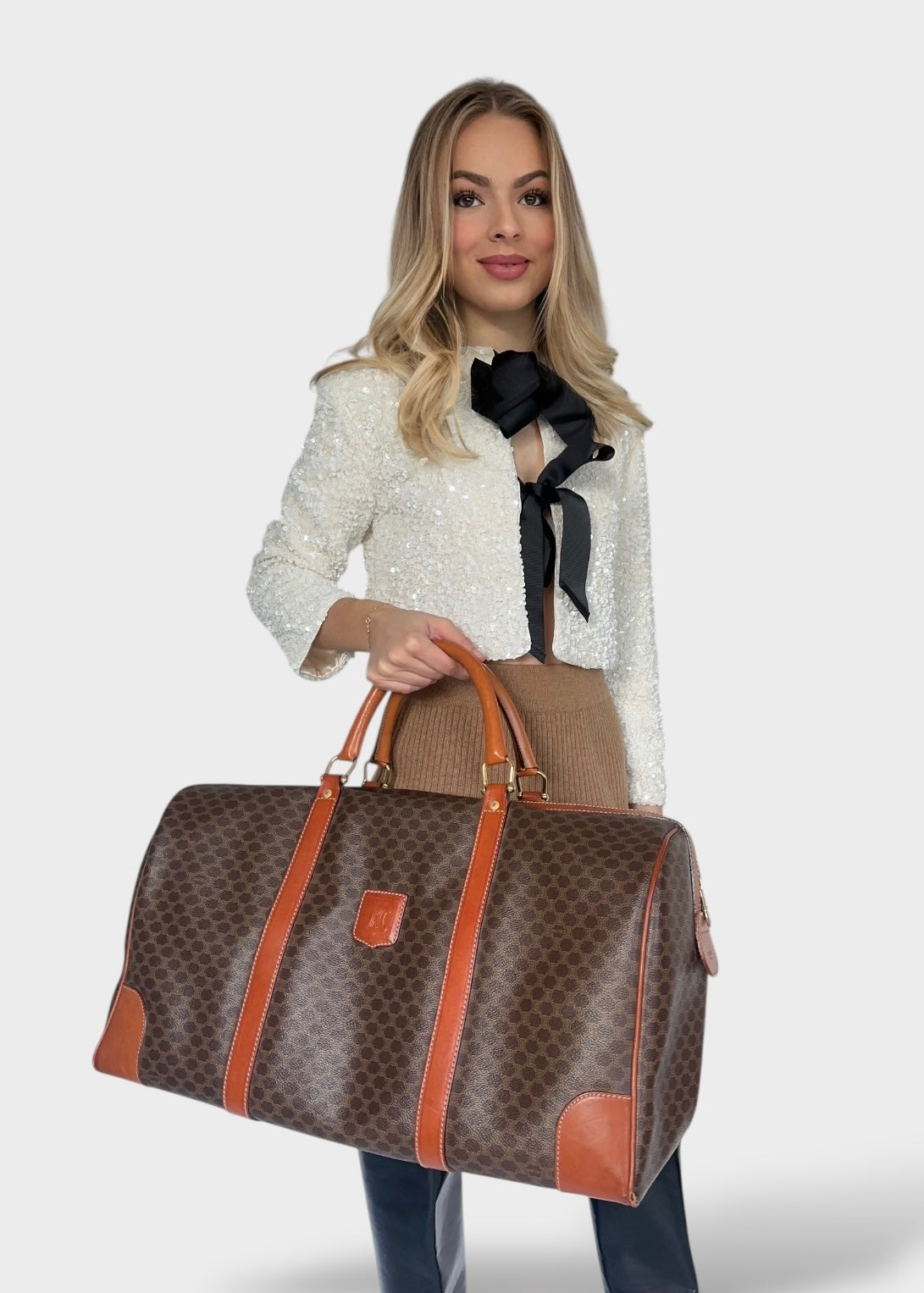 Céline - Sac de voyage 50 toile macadam vintage