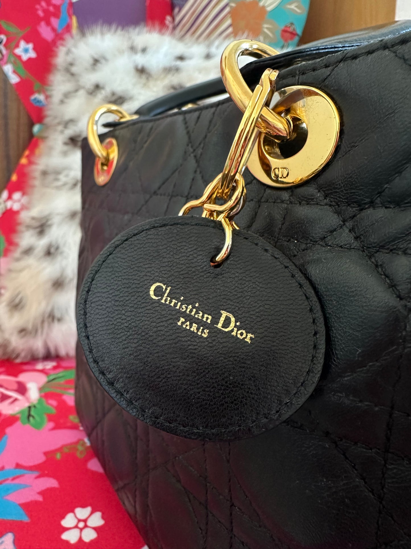 Dior - Lady Dior Medium vintage cuir noir