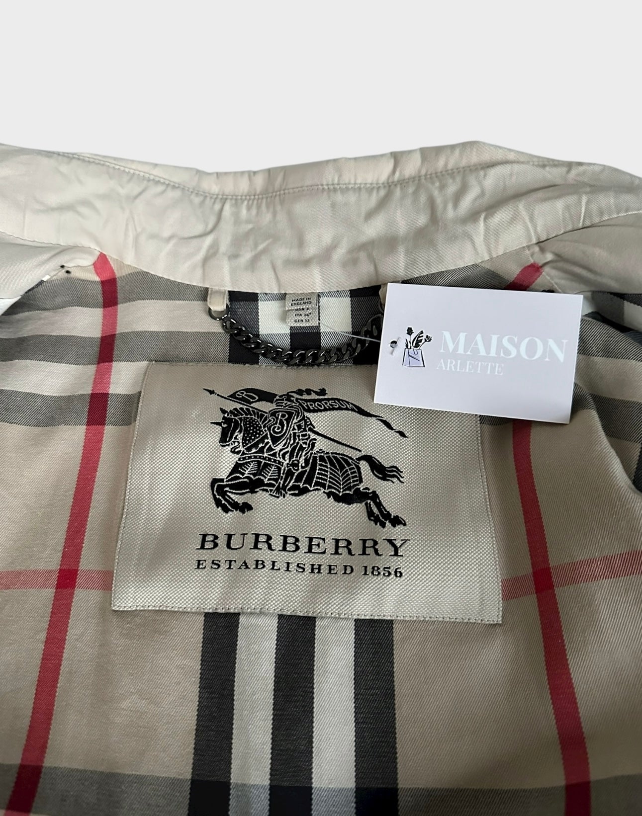 Burberry – Trench-coat “The Chelsea ” stone modèle récent | T.XS