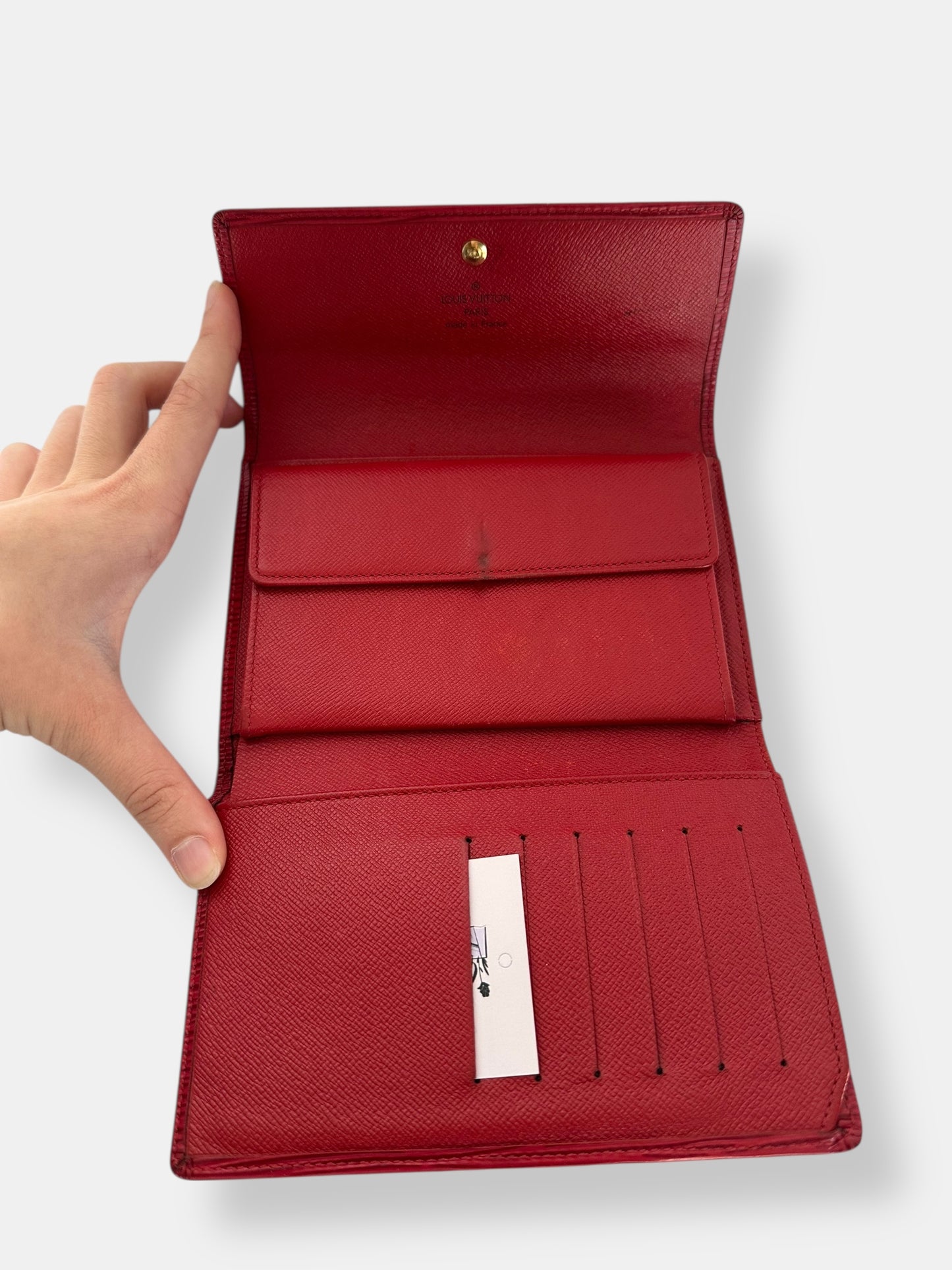 Louis Vuitton - Portefeuille Sarah cuir épi rouge