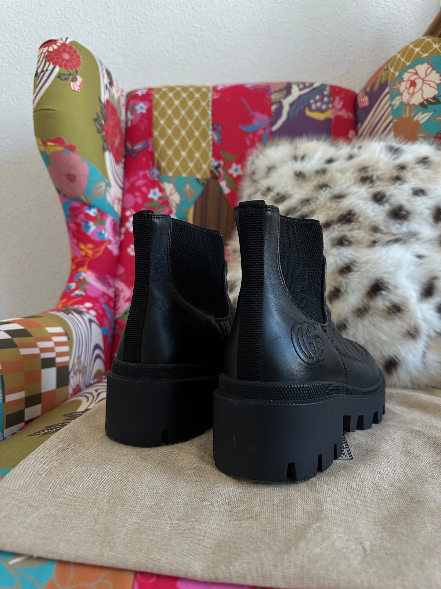 Gucci - Bottines Chelsea en cuir noir | T.37,5