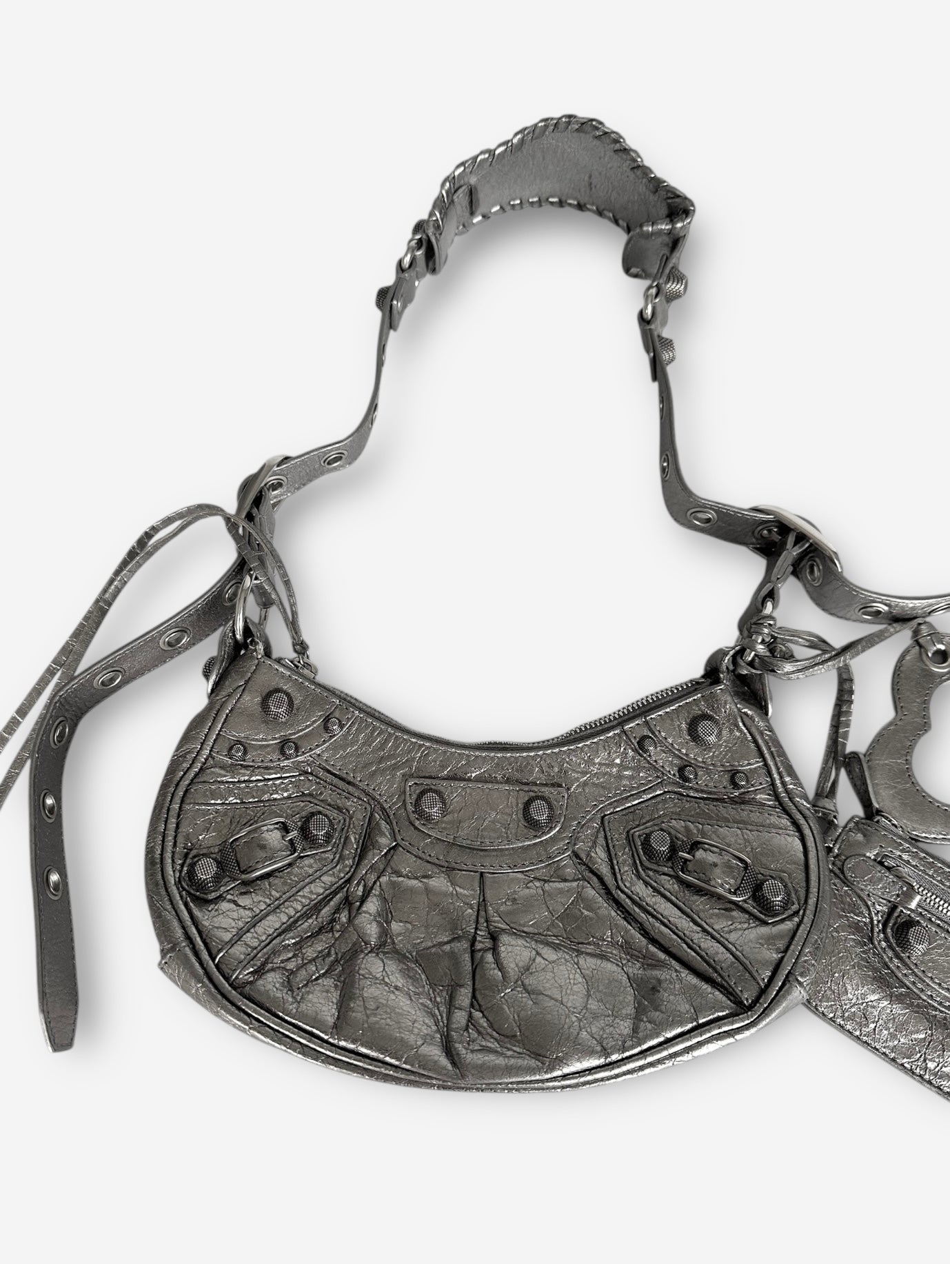 Balenciaga – Sac « Le cagole » XS argenté