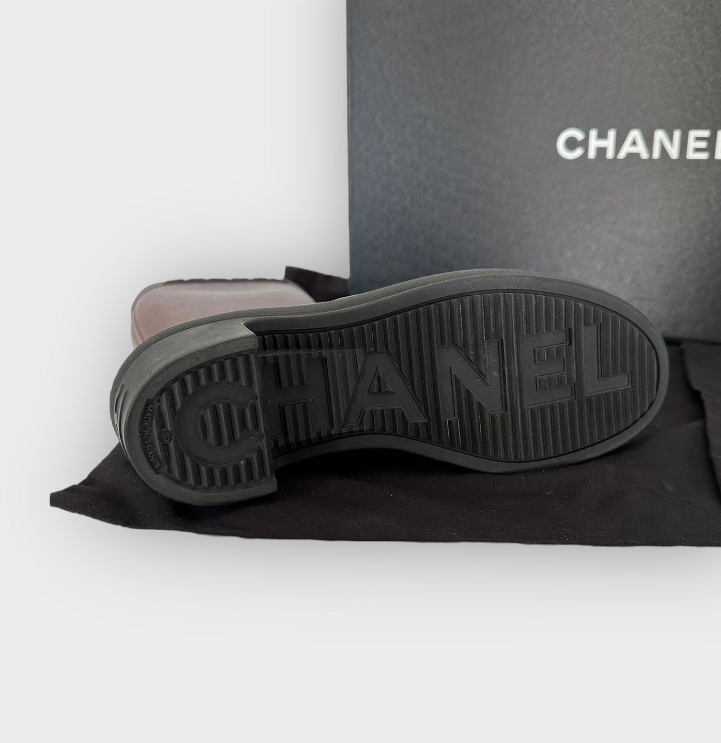 Chanel – Bottes de pluie Burgundy | T.39