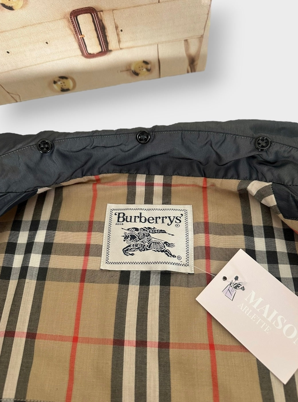 Burberry - vintage Veste matelassée bleu gris | T.M