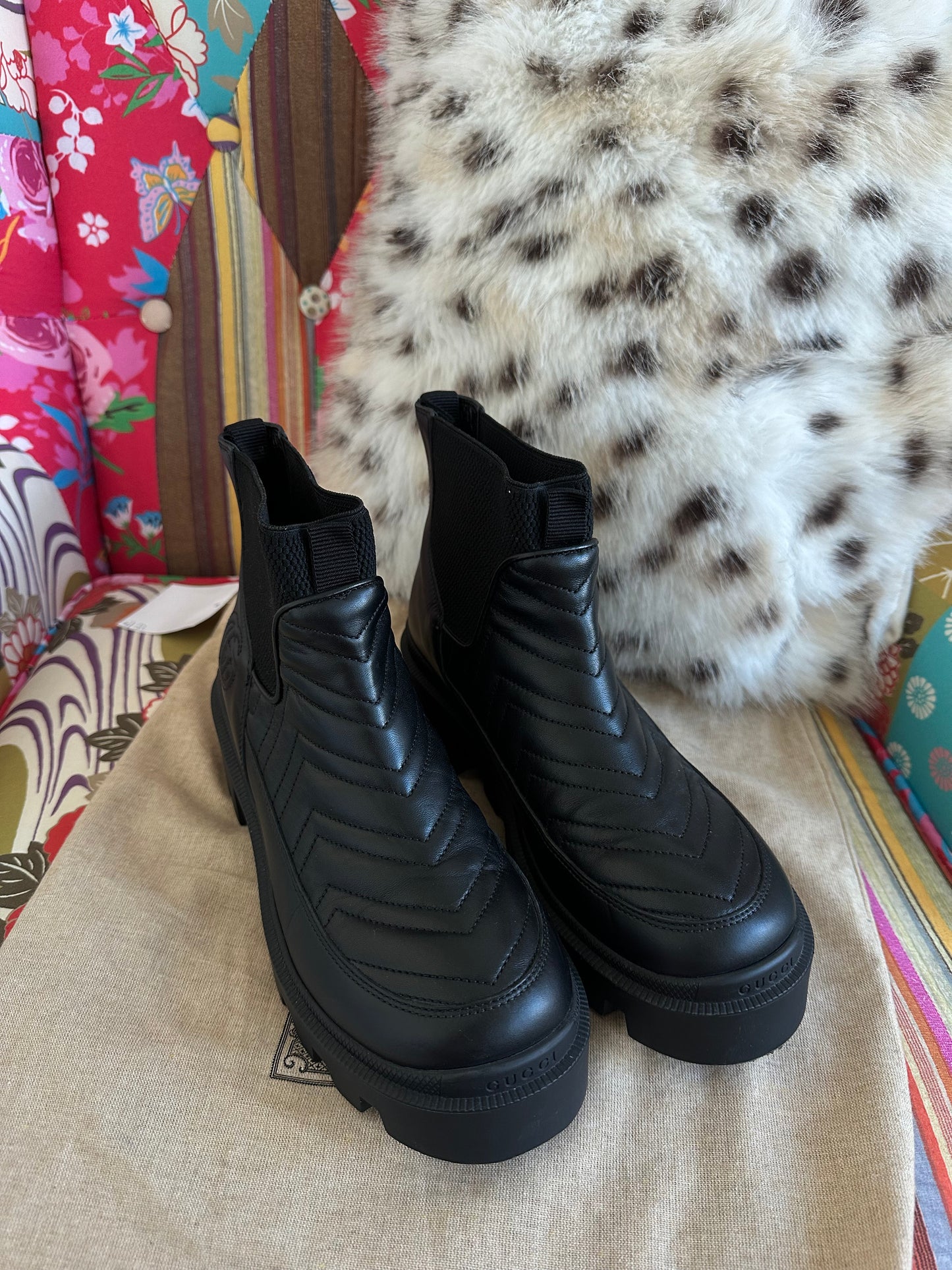 Gucci - Bottines Chelsea en cuir noir | T.37,5