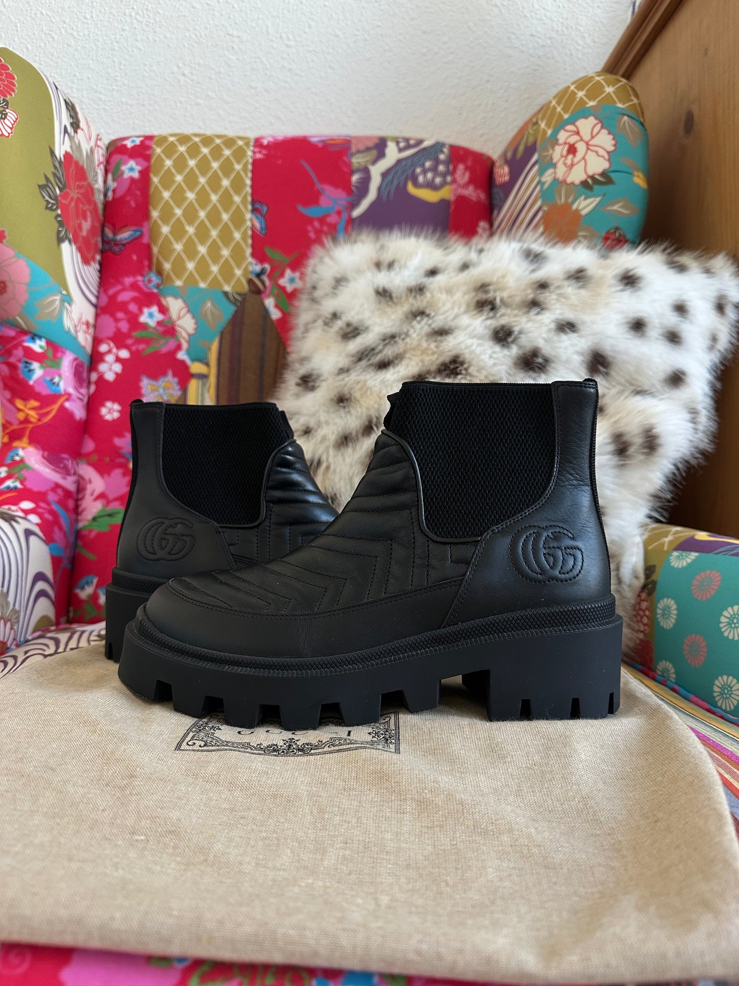 Gucci - Bottines Chelsea en cuir noir | T.37,5