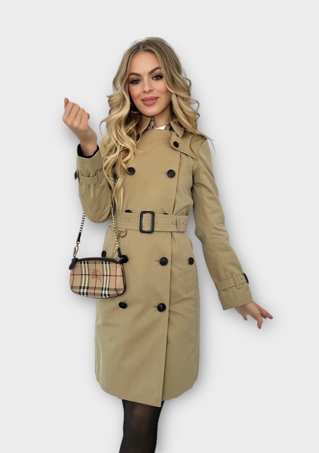 Burberry Trench-coat modèle “ the Kensington ” Honey | T.XS