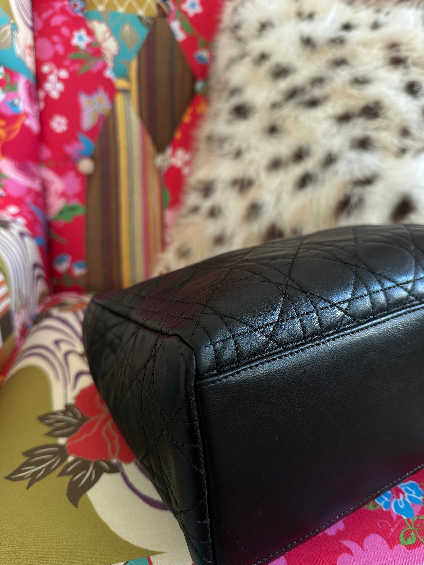 Dior - Lady Dior Medium vintage cuir noir