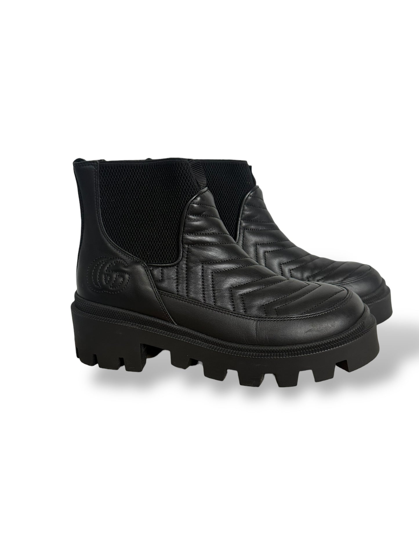 Gucci - Bottines Chelsea en cuir noir | T.37,5