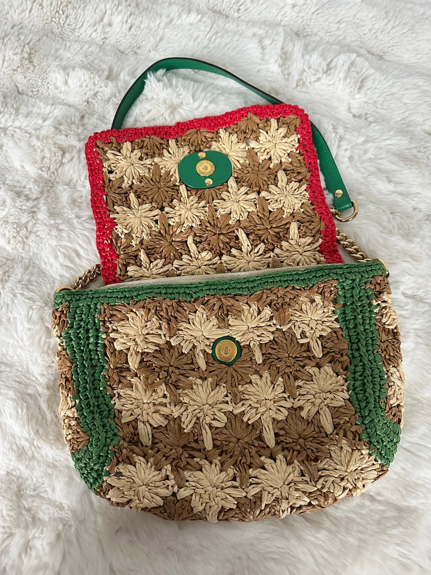 Gucci - GG Marmont floral raphia bandoulière