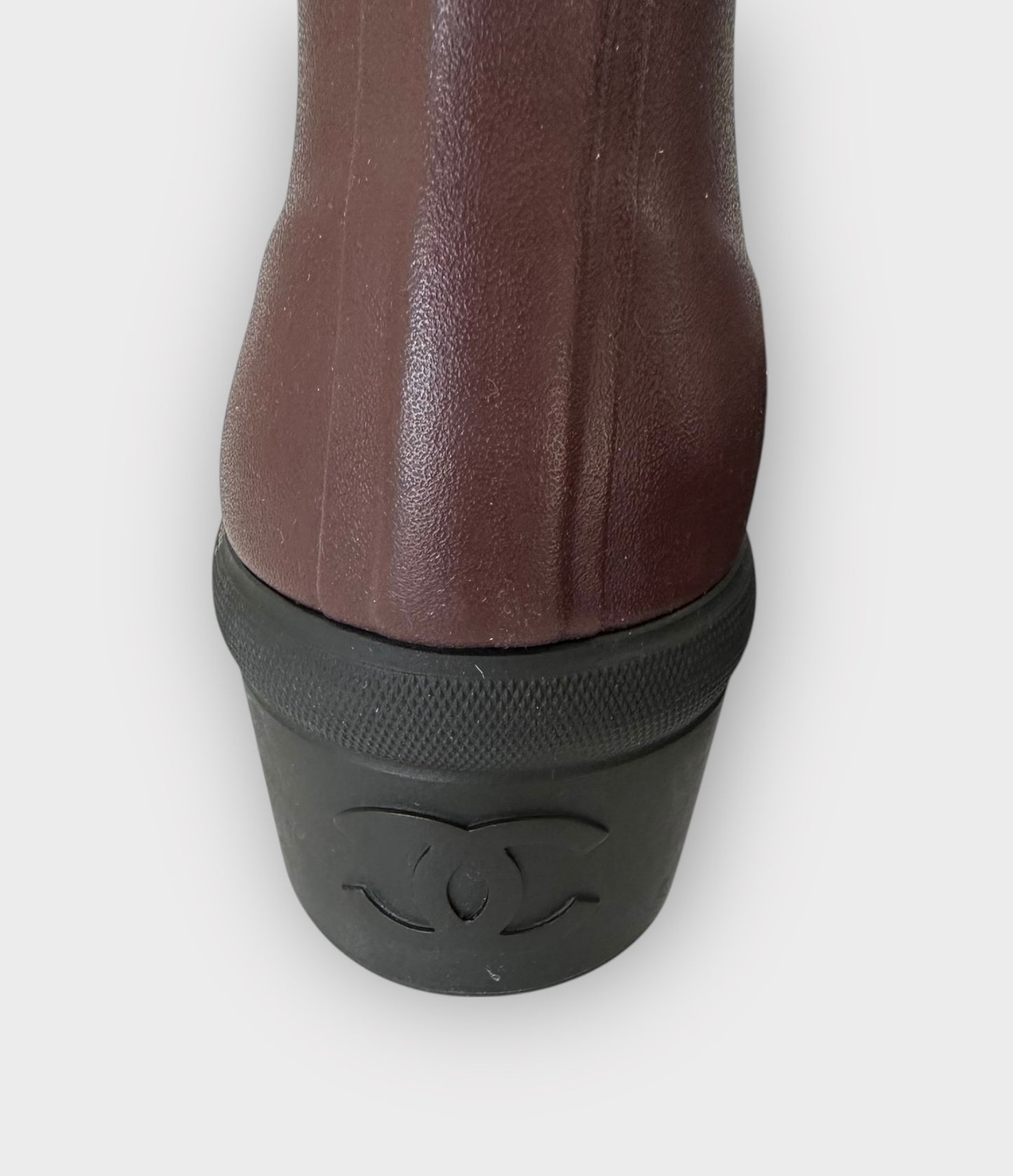 Chanel – Bottes de pluie Burgundy | T.39