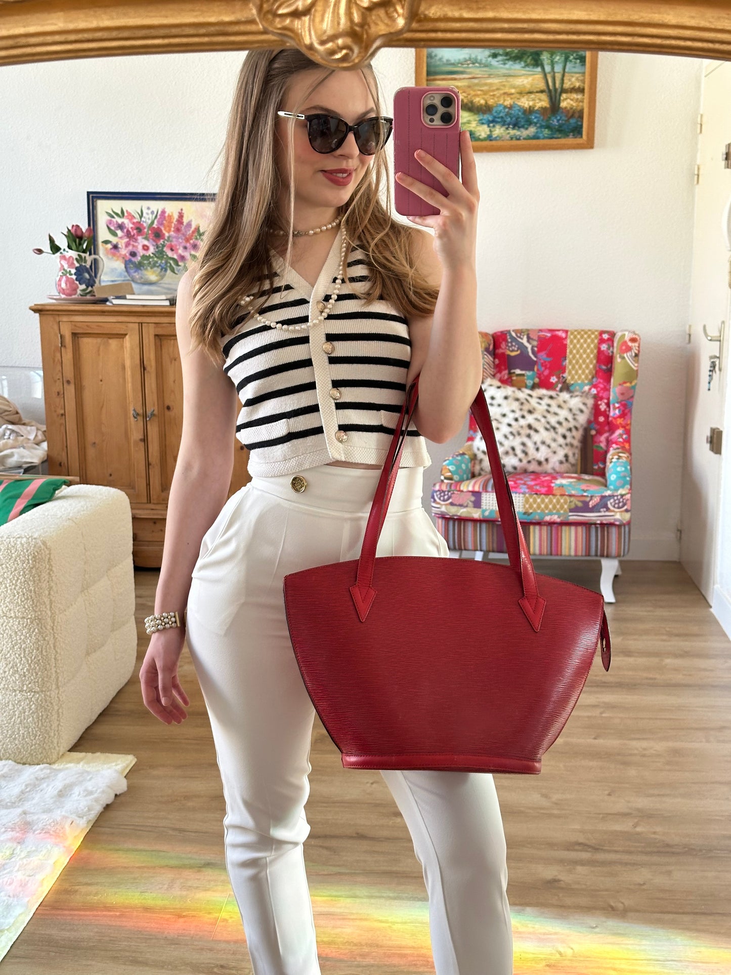 Louis Vuitton - Saint-Jacques cuir épis rouge vintage