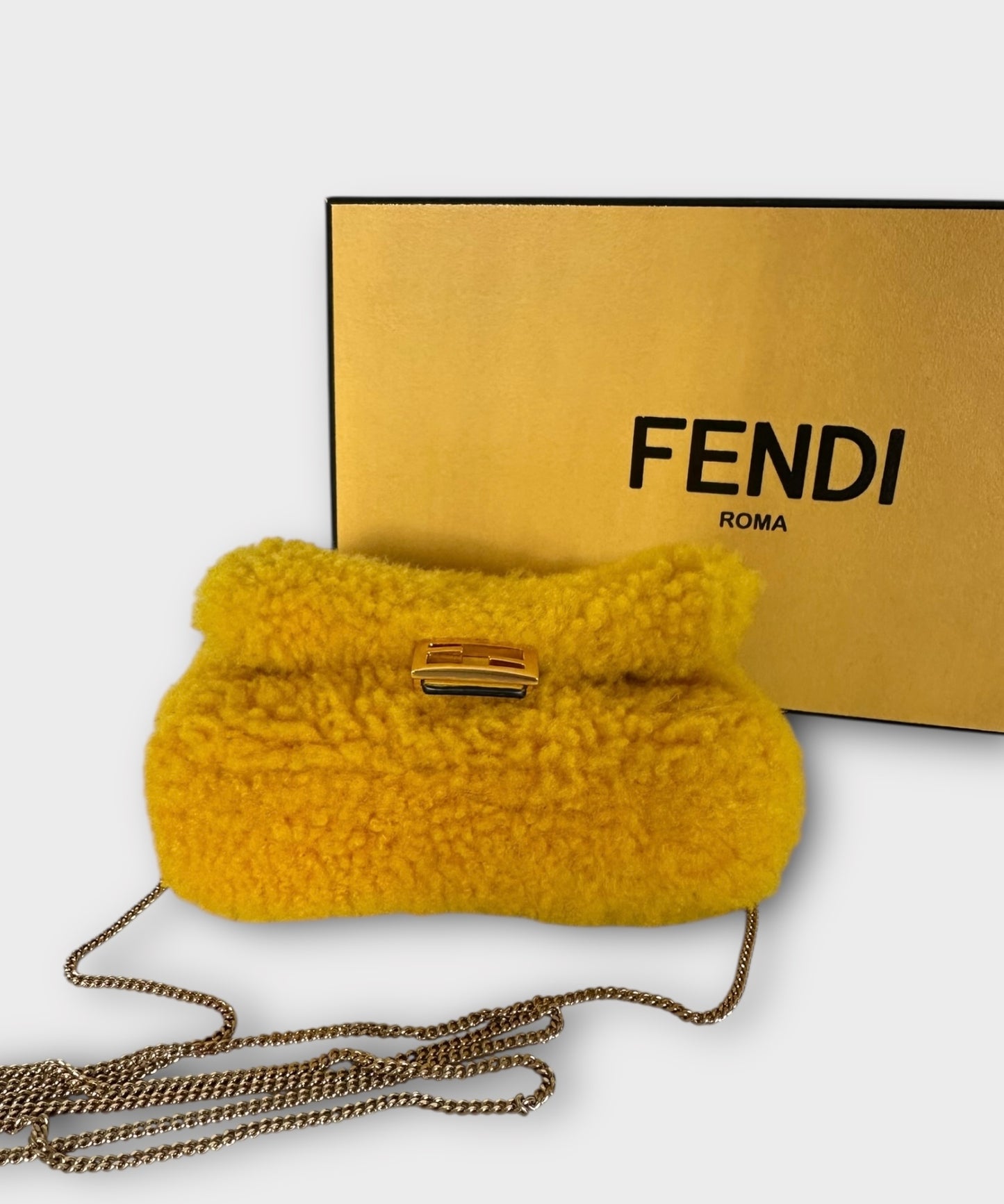 Fendi sac Nano-baguette jaune