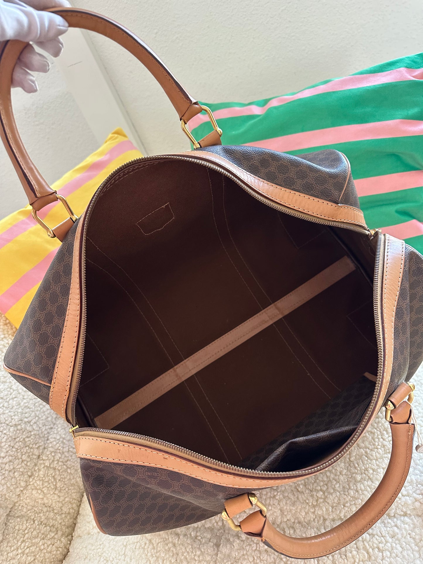 CELINE - Sac de voyage 45 toile macadam vintage