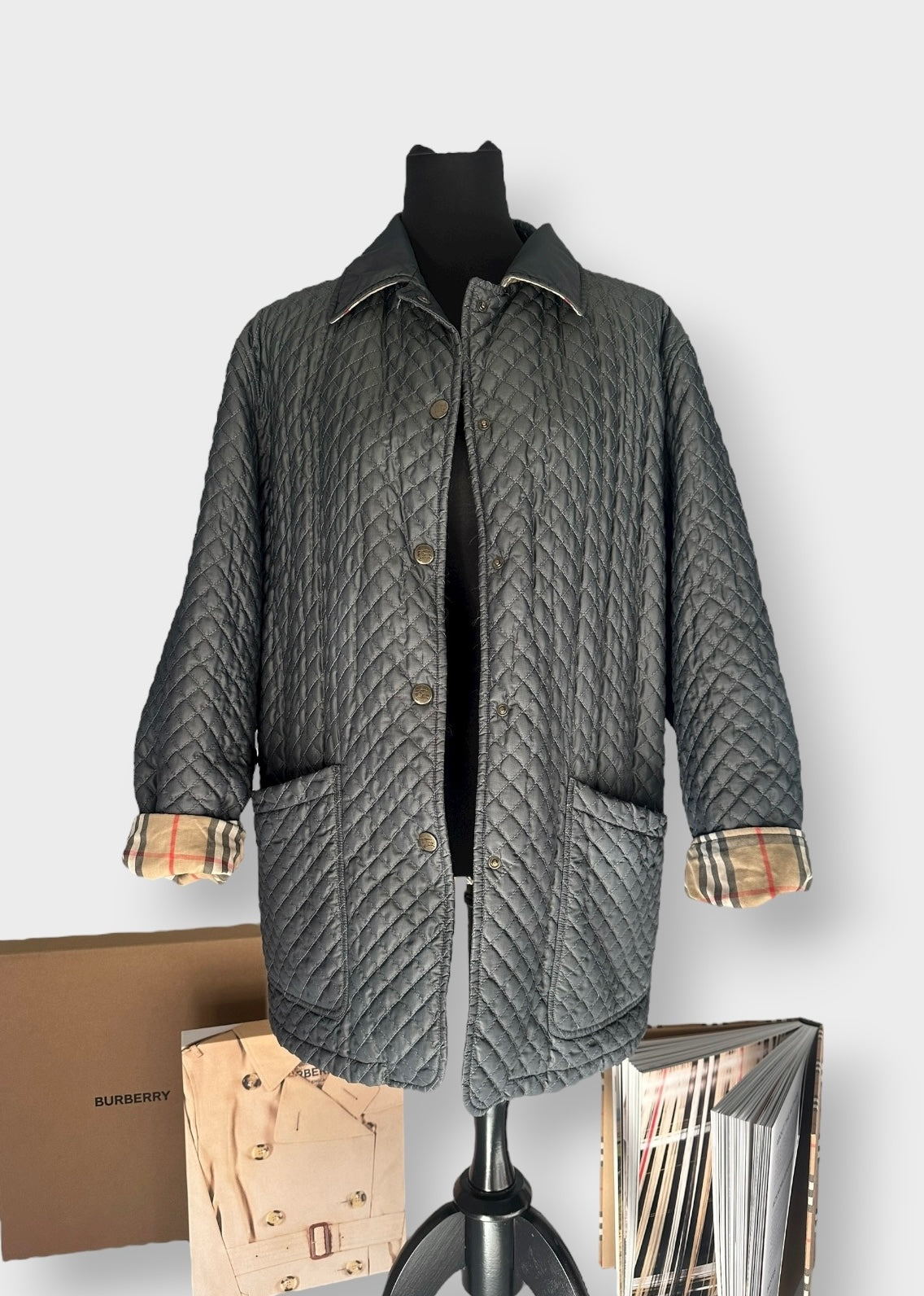 Burberry - vintage Veste matelassée bleu gris | T.M