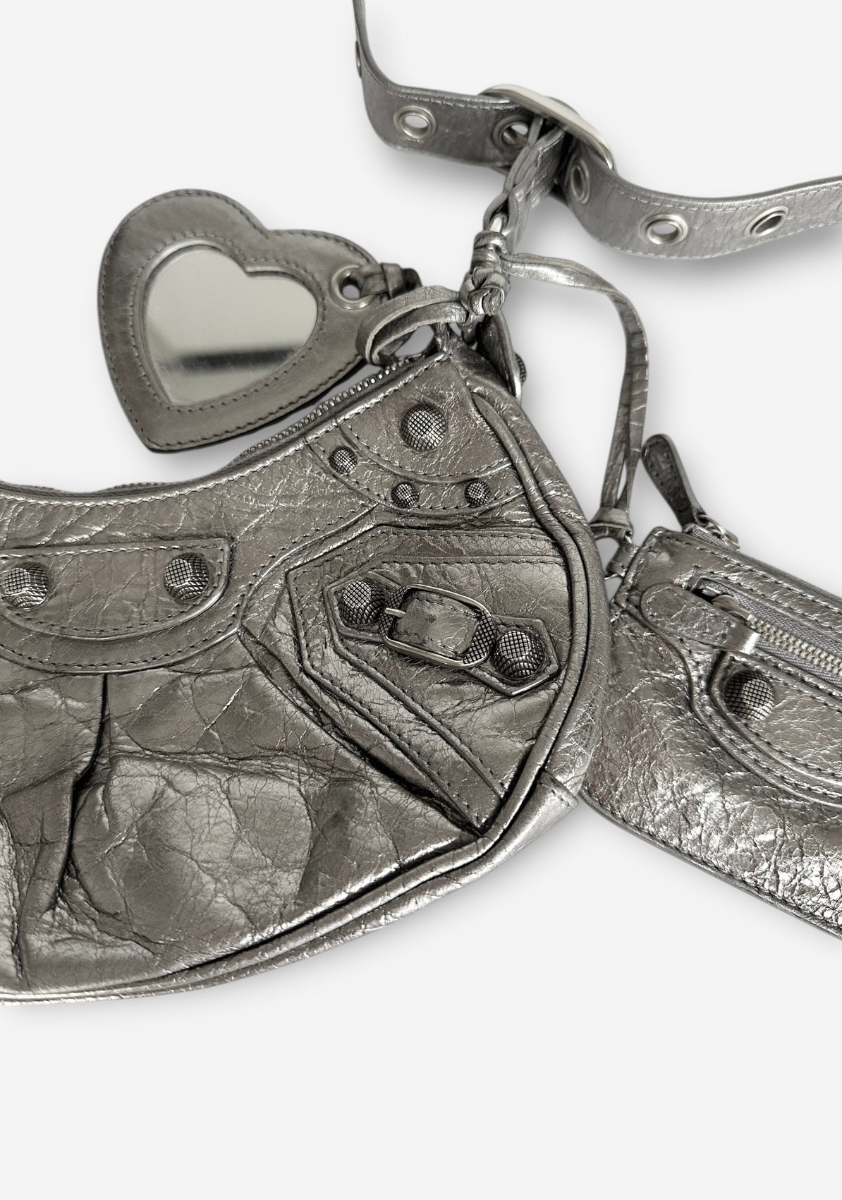 Balenciaga – Sac « Le cagole » XS argenté