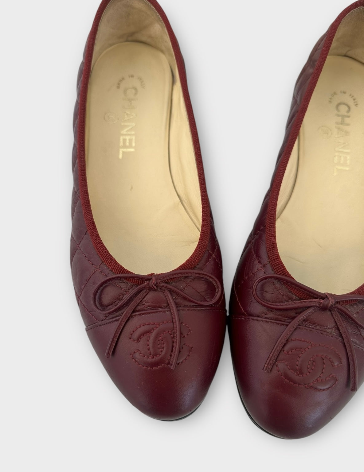 Chanel Ballerines matelassés bordeaux | T.38