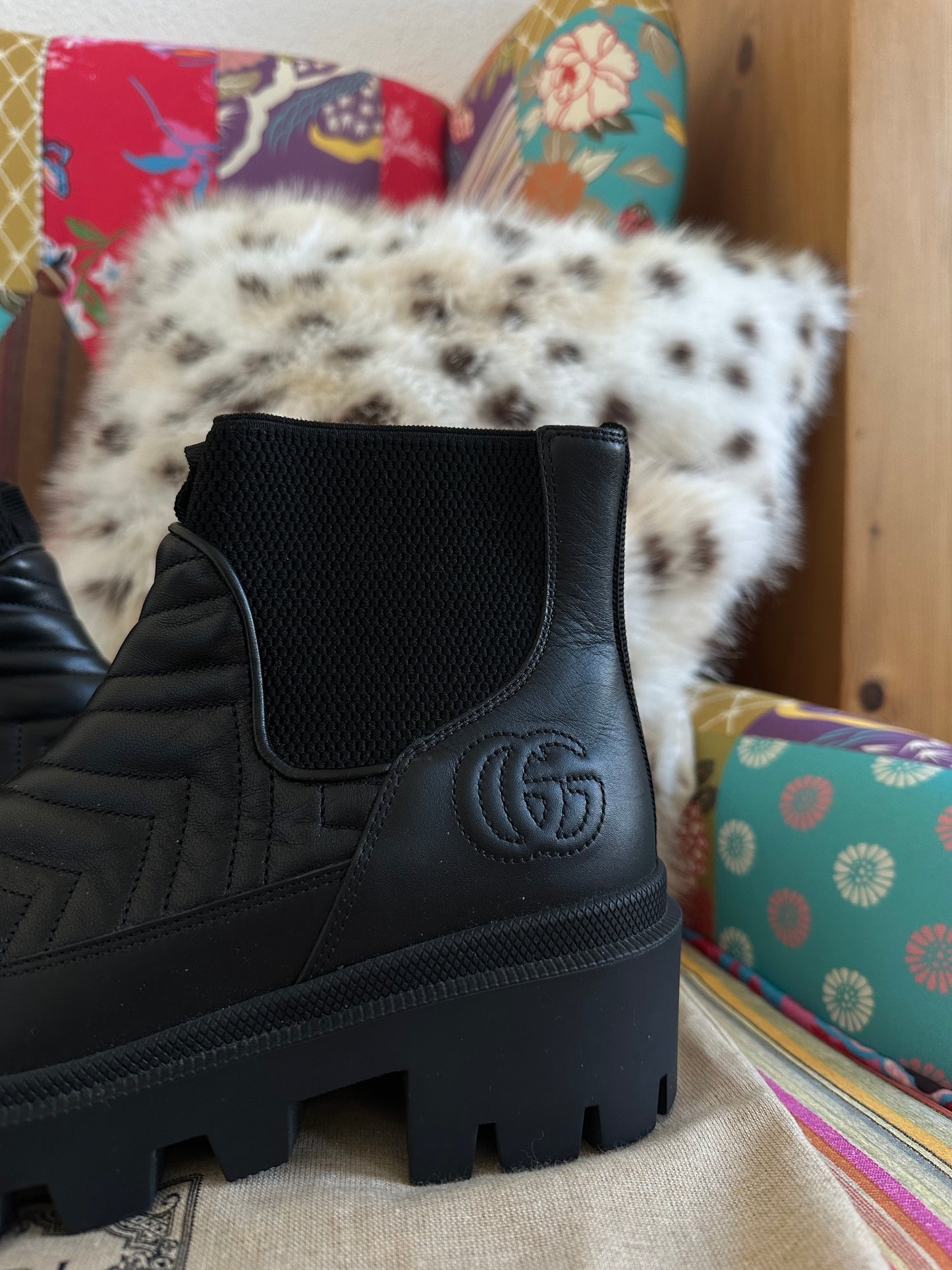 Gucci - Bottines Chelsea en cuir noir | T.37,5